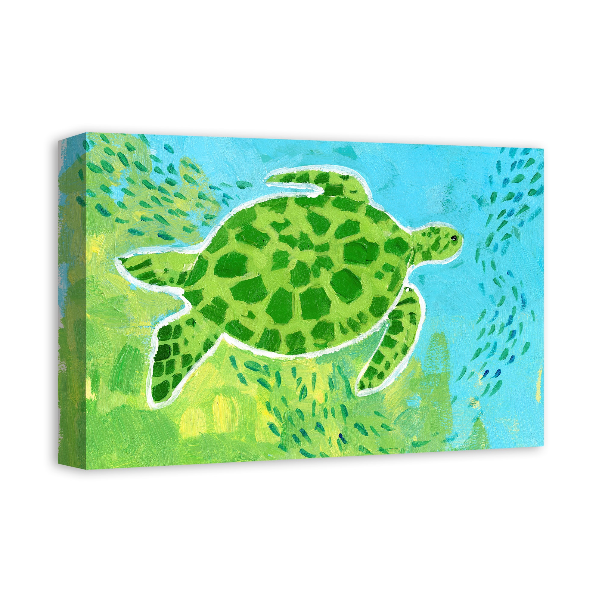 Bright Sea Turtle 18" x 12' Canvas Wall Art